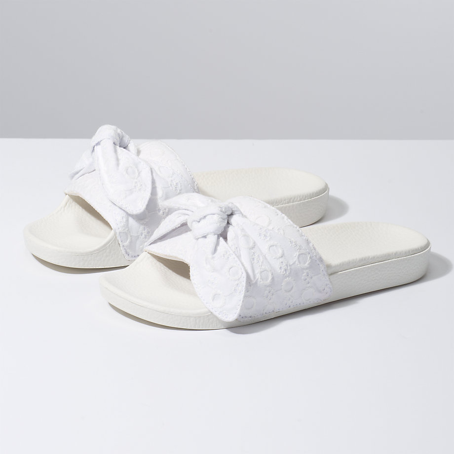 Vans Bayan Sandalet Cotton Lace Slide-On Beyaz | 14219-552